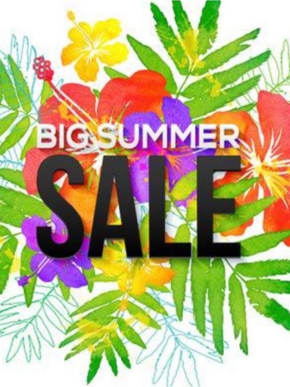 Tropical Floral 'Big Summer Sale' Graphic